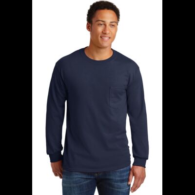 Ultra Cotton ® 100% US Cotton Long Sleeve T Shirt with Pocket Thumbnail