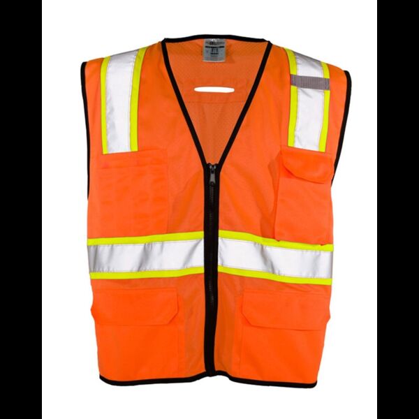 6 Pocket Contrast Class 2 Vest Thumbnail