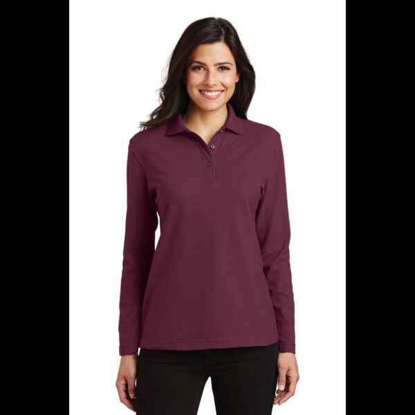 Women's Silk Touch Long Sleeve Polo Thumbnail