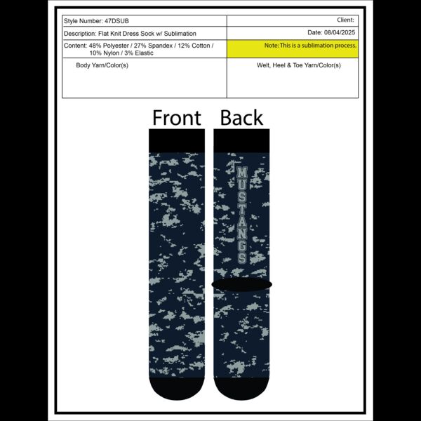 Full cushion tube sock w/full color sublimation Thumbnail